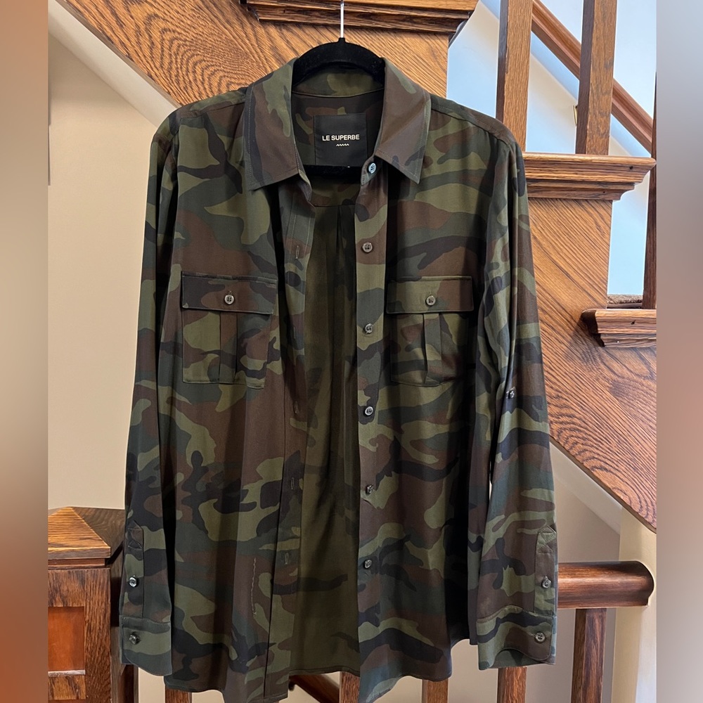 Le Superbe Roaming Safari Camo Tunic Shirt Size 8